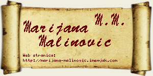 Marijana Malinović vizit kartica